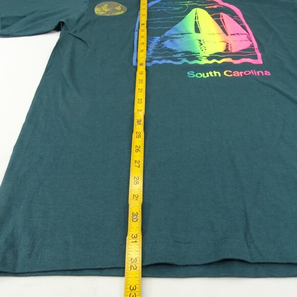 Vintage 1990's Single Stitch‎ South Carolina T Shirt Size XL Neon Puffy Graphic - Picture 9 of 9
